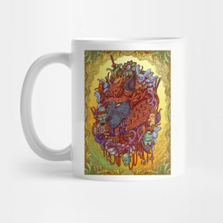 Samurai Wolf Head Surrealism Art Mug